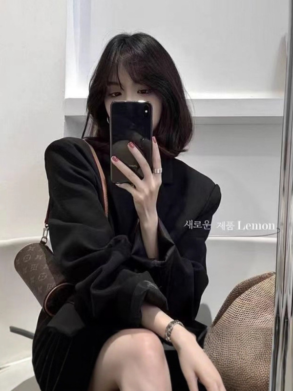 2025春秋黑色小西装外套女韩版英伦风网红设计感西服女装女士气质|undefined