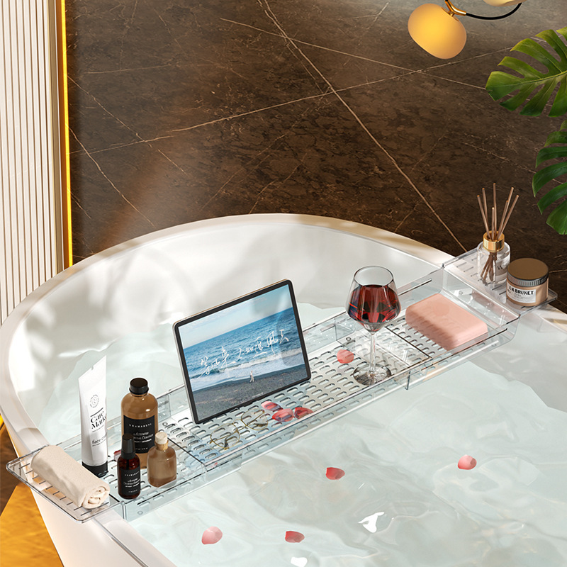 Bathtub Storage Rack Toilet Extendable Rack Storage Board Bathroom Bath Bucket Bracket Bath Tray Bathroom Rack