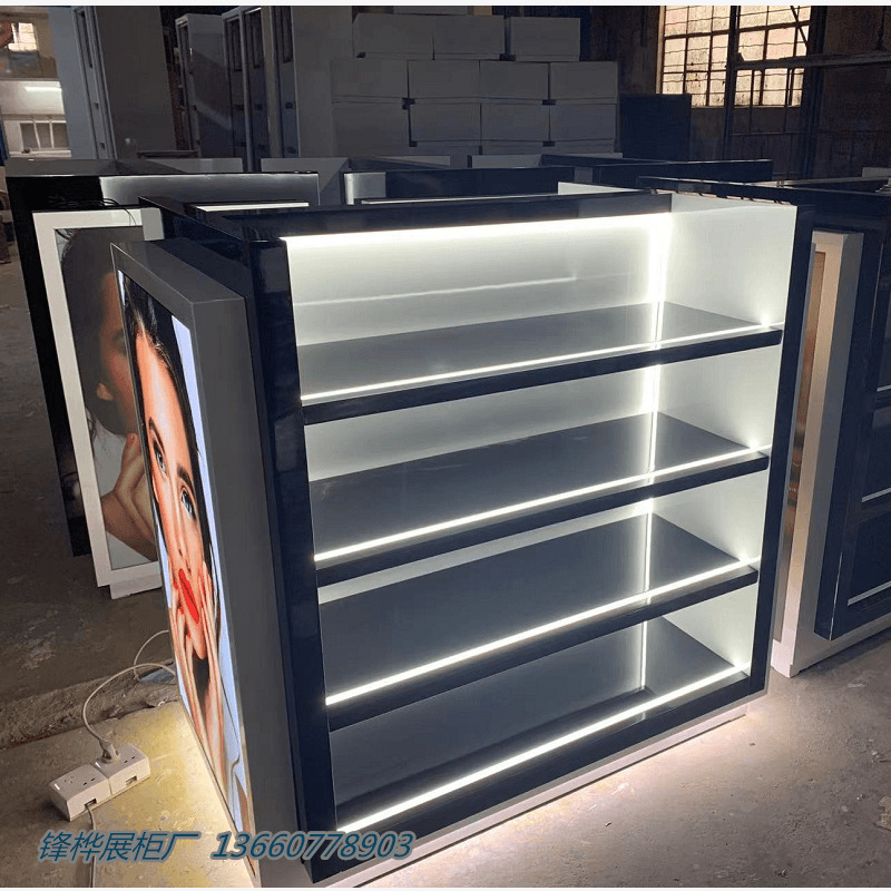 现代简约超市收银柜台各种款式柜台黑白亮光烤漆展示柜