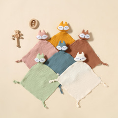 Crumpled Cloth Comforting Towel, Little Fox Design – Baby-Grade, Bite-Ready Doll for Cuddling and Sleeping, Made from 100% Pure Cotton 4-Layer Gauze, Perfect as a Hand Puppet
