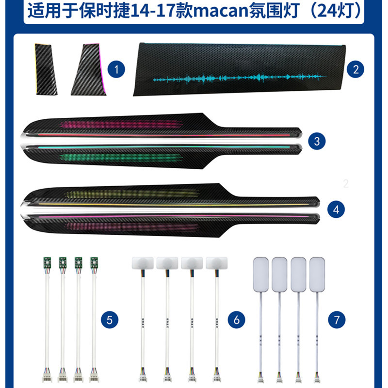 Luz de atmósfera para Porsche 14 - 17 macan RGB