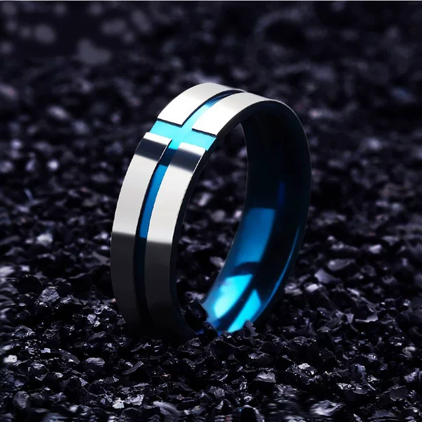 2026 Cross-Border Men's Korean Style Personality Bold Titanium Steel Trendy Single Index Finger Ring for Students and Internet Celebrities Jewelry Supply