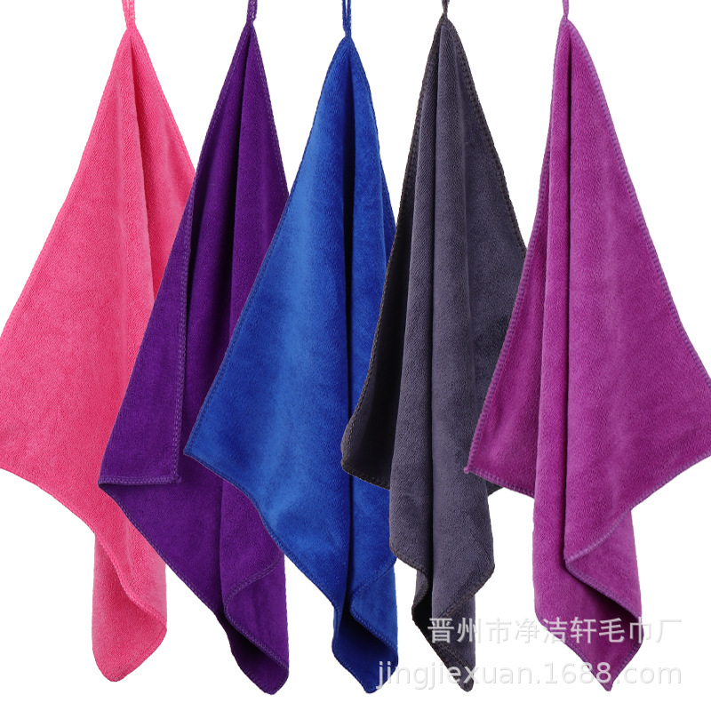 Factory direct fiber thick small square household cleaning cloth absorbent household cleaning wholesale