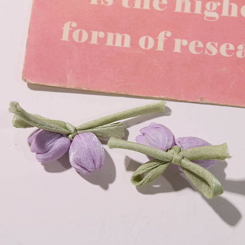 Brotes de flores coreanos simulados flores de tulipanes arco diy fresco clip de cabello cinta ropa falda accesorios clip de cabello