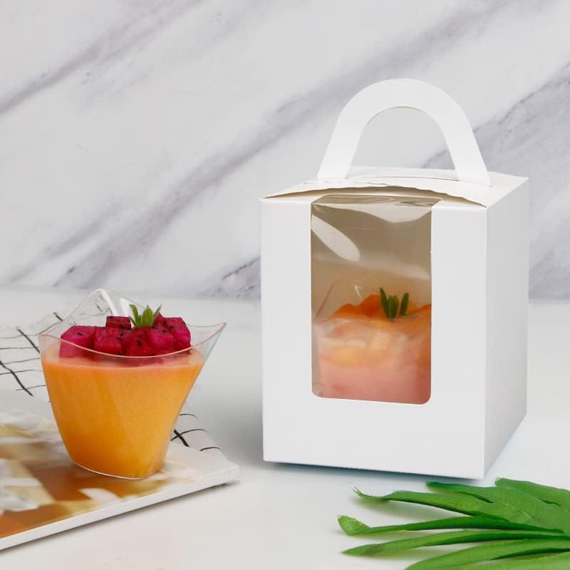 Ventana abierta caja de cupcake de grano único caja de embalaje de papel de grado alimenticio cadena de suministro de panadería fabricante de caja de taza única