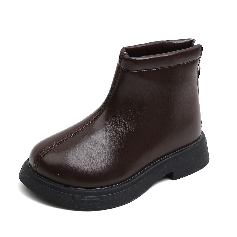 Bottes Martin pour garçons, automne-hiver 2024, nouvelles bottes basses en cuir à semelle souple de style britannique pour filles, tendance pour les petites et_voghion.com