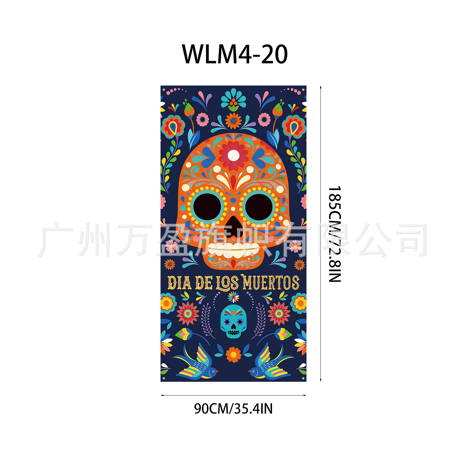 Pancarta Decorativa para Puerta de Poliéster para Día de los Muertos y Fiestas