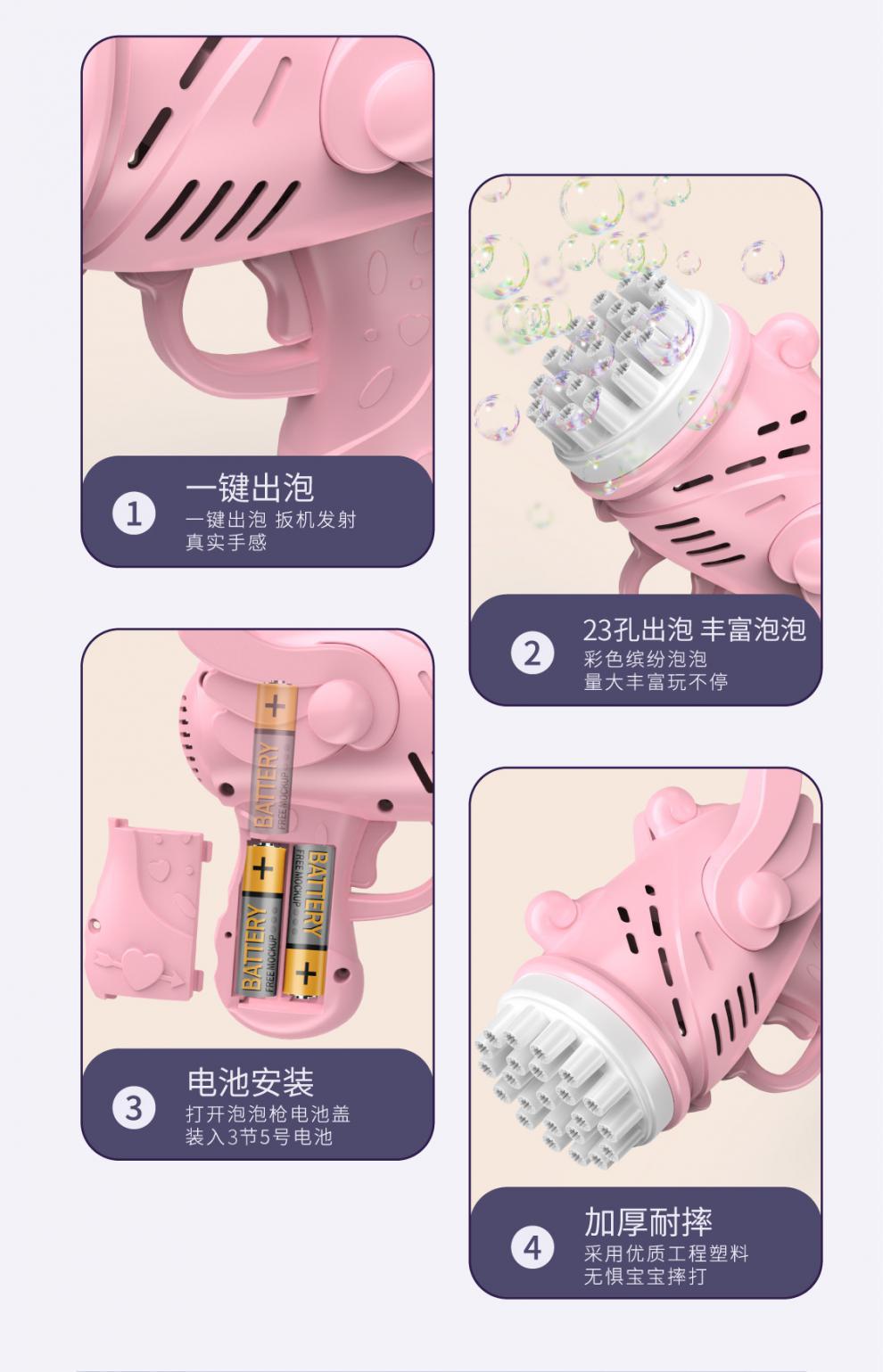 商品详情图_抖音同款七彩电动泡泡机泡泡枪六一儿童户外玩具地摊