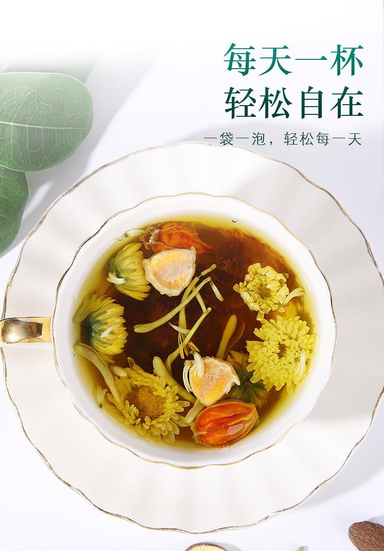 Luo Han Guo Clear Throat Herbal Tea with Monk Fruit Honeysuckle Loquat Pear Chrysanthemum 20 Teabags 200g details