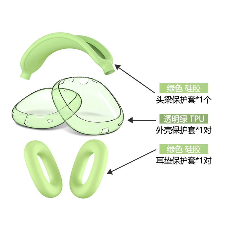 TPU прозрачный чехол для AirPods Max с крышкой на луче защиты, универсальные цвета