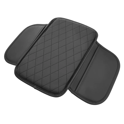 Car Armrest Box Mat, Universal Storage Bag for Cross-Border Manufacturers, Car Tissue Box, Central Elbow Heightening Pad, Multi-Functional (Armrest box pad) - diamond-style-black