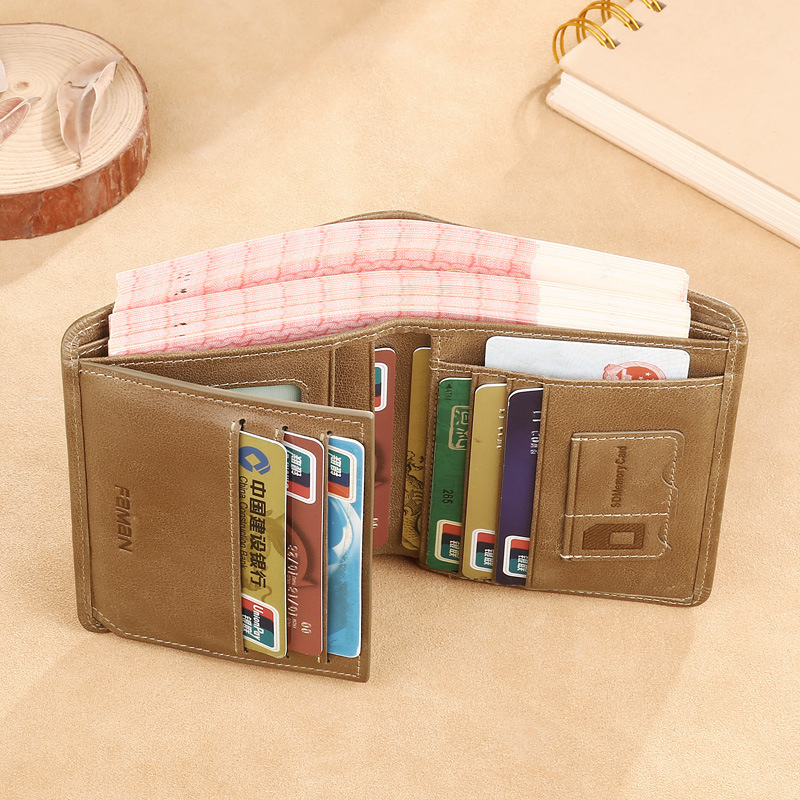 Fabricante billetera para hombre 2025 nueva billetera corta de cuero multifuncional billetera de marca de moda licencia de conducir hombre