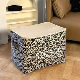 加厚布艺带拉链可封口收纳箱复古风轻奢收纳箱衣服衣柜宿舍收纳袋