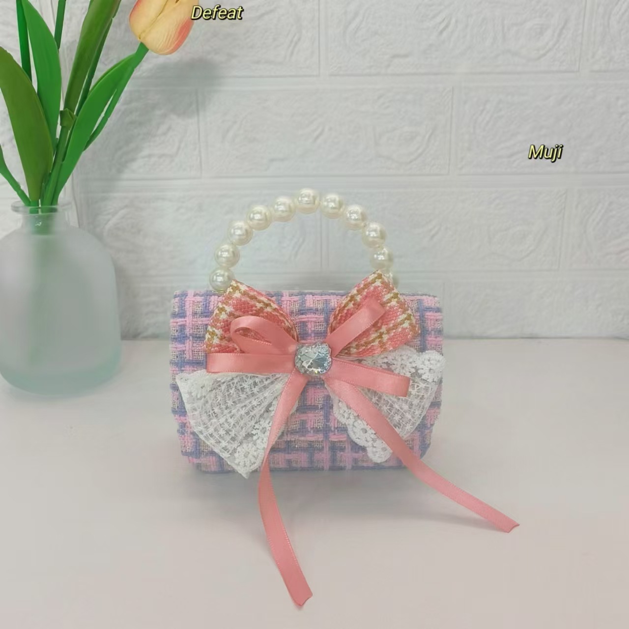 Bolso de perlas bolso de arco princesa bolso de cadena KT gato bolso de hombro pequeña niña bolso de mochila accesorios