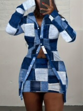 R 31751 Printed Denim Style Set ��ţ��ӡ����װ ŷ������羳