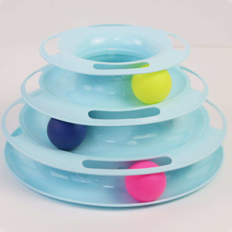 Turntable de 3 Capas para Gatos de Plástico Interactivo