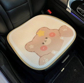 Universal for All Seasons Cartoon, Seat cushion, seat cover - honeycomb-star-bear-rabbit-cushion-front-row