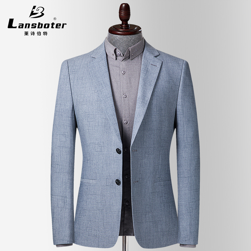 Laishbert Gray Plaid Suit Spring & Fall Thin Men's Casual Suit Korean Style Slim Small Suit Men's Suit Jacket