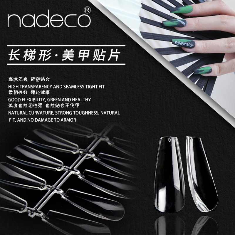Ndk Nadike Transparent Foldable Seamless Sequin Fake Nails Full-Length Ballet Coffin Can Be Used to Repair Nail Art