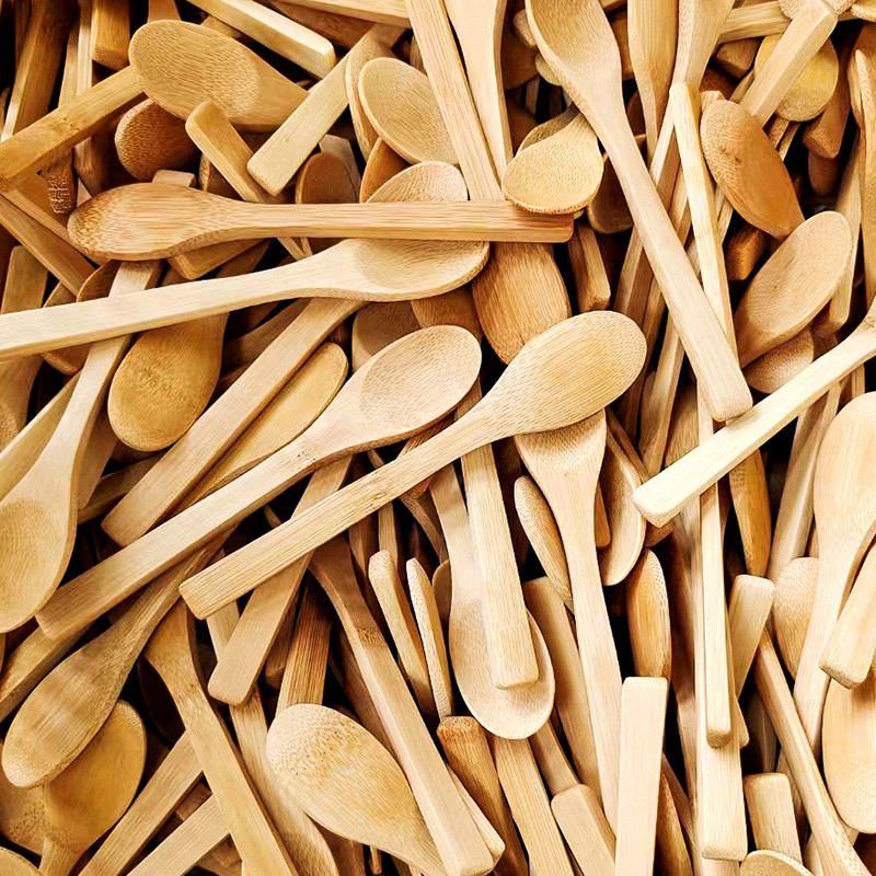 Cuchara de bambú de estilo japonés de mango largo cuchara de madera helado cuchara de postre cuchara de café al por mayor niños cuchara de miel