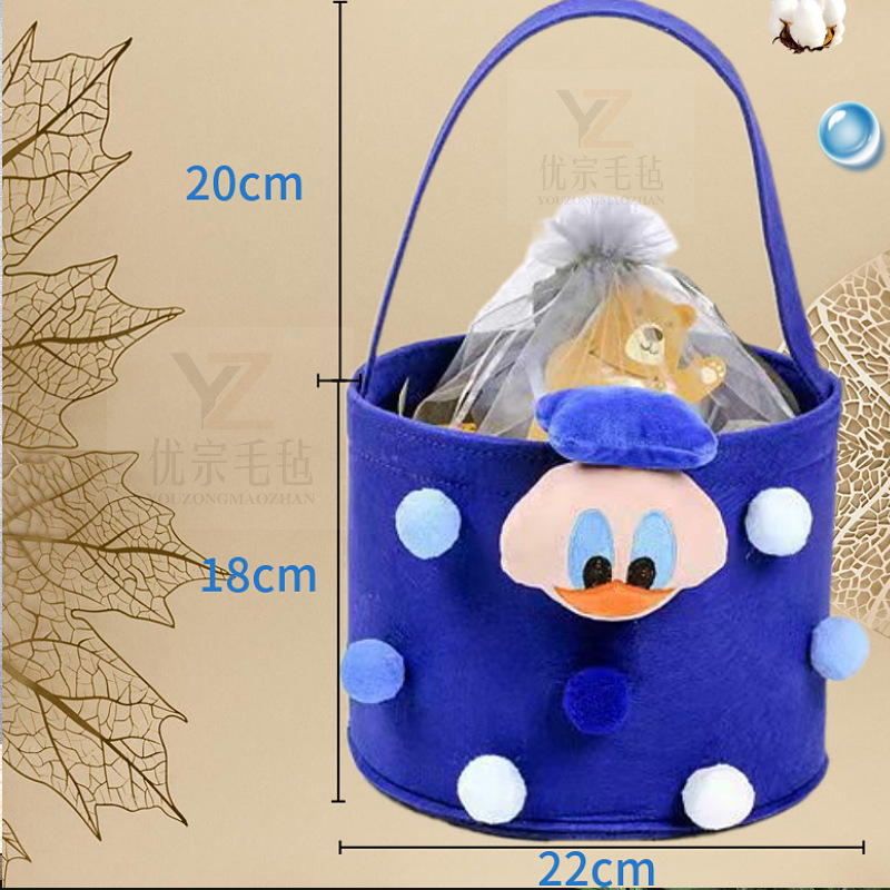 Bolsa de fieltro de dibujos animados bolsa de regalo de mano bolsa de regalo de publicidad bolsa de almacenamiento de fieltro Cubo de luna llena regalo de mano con cubo