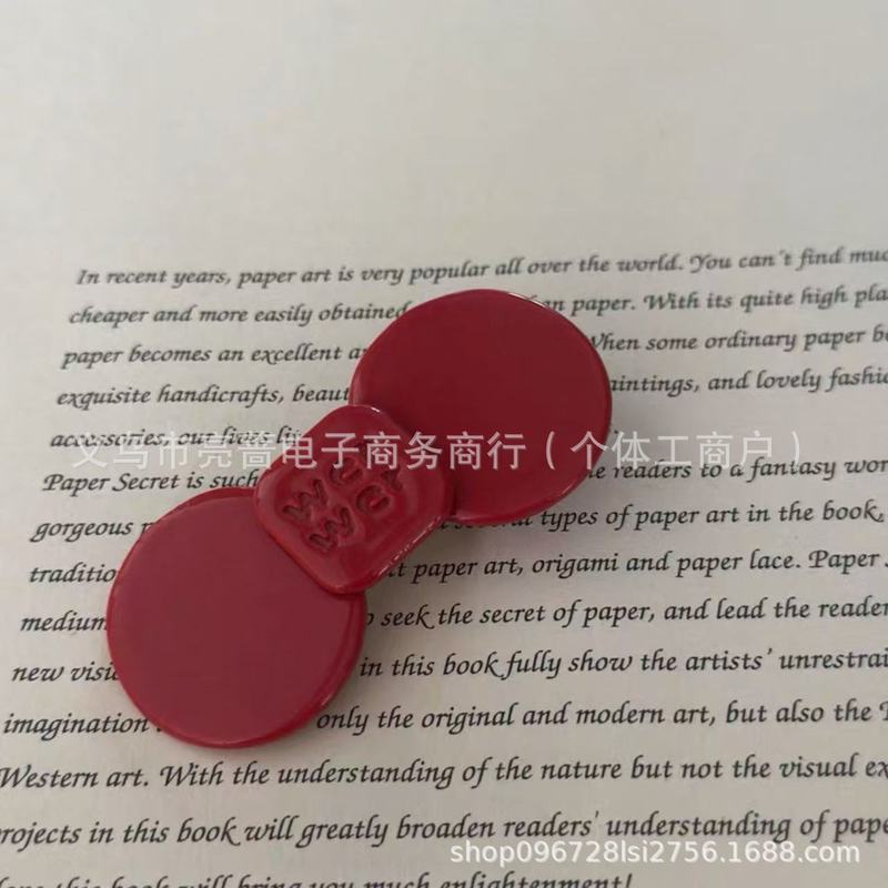 2025徐璐字母款醋酸蝴蝶结鸭嘴发夹刘海边夹可爱少女时髦碎发整理|undefined