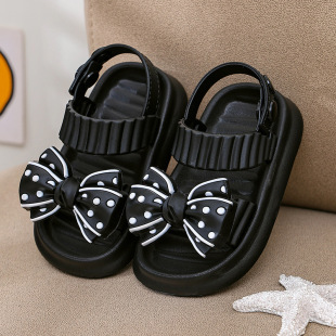2025 New Summer Little Princess Children's Shoes Sandals Medium and Large Children's Girls Soft-Soled Anti-Slip Slippers
