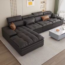 意式极简科技布沙发现代简约轻奢沙发客厅2024新款免洗乳胶法式风