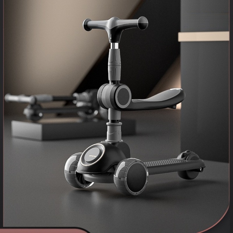 2025 New Kidsren's Scooter 1-3 Years Old 6 to 12 and Above Three-In-One Baby Scooter Can Sit and Ride