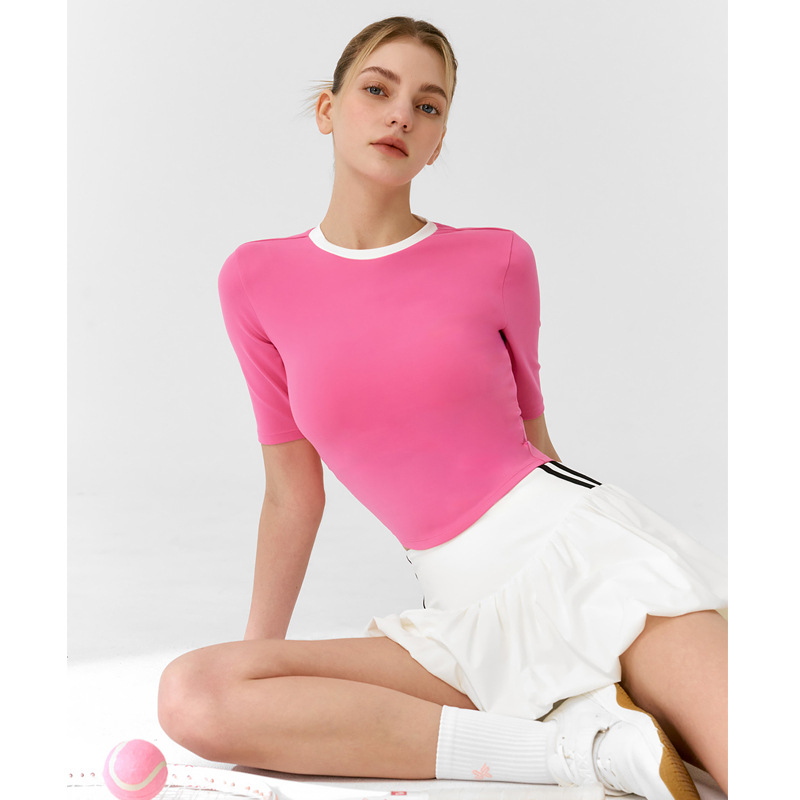 Verano nuevo estilo traje de uniforme de tenis mujer falda de botones de flores anti-luz golf bádminton ropa deportiva de fitness de manga corta