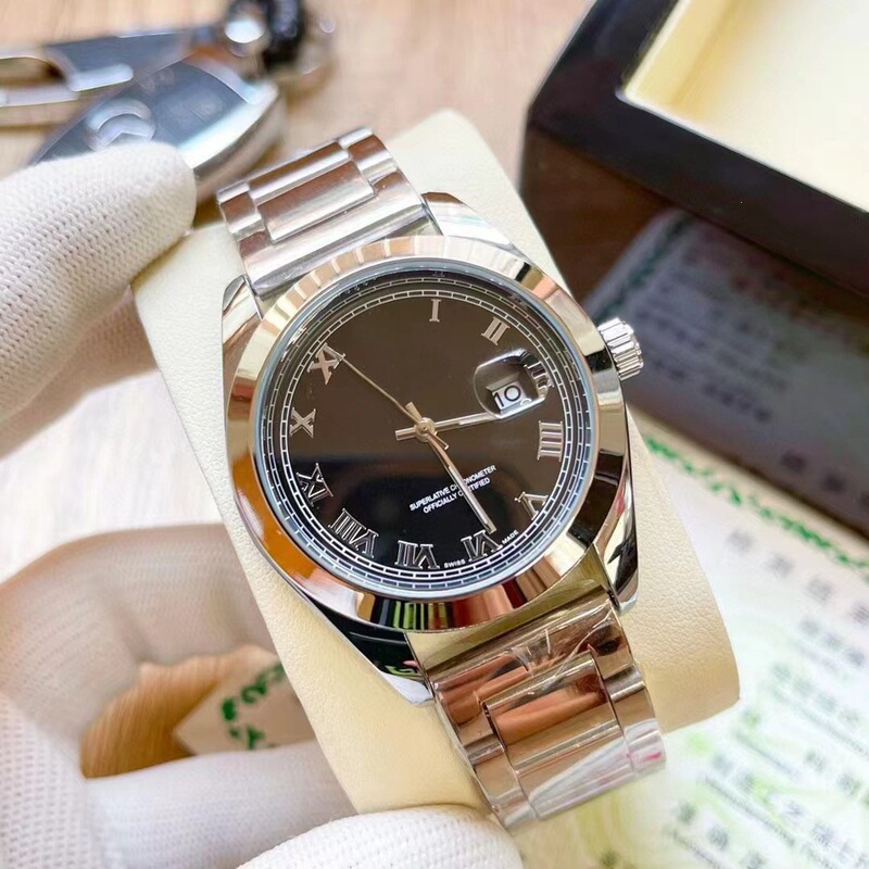 Manufacturer wholesale Roman numeral men's quartz watch, classic stainless steel strap, cross-border hot-selling item, in stock for wholesale Manufacturer wholesale Roman numeral men's quartz watch, classic stainless steel strap, cross-border hot-selling item, in stock for wholesale