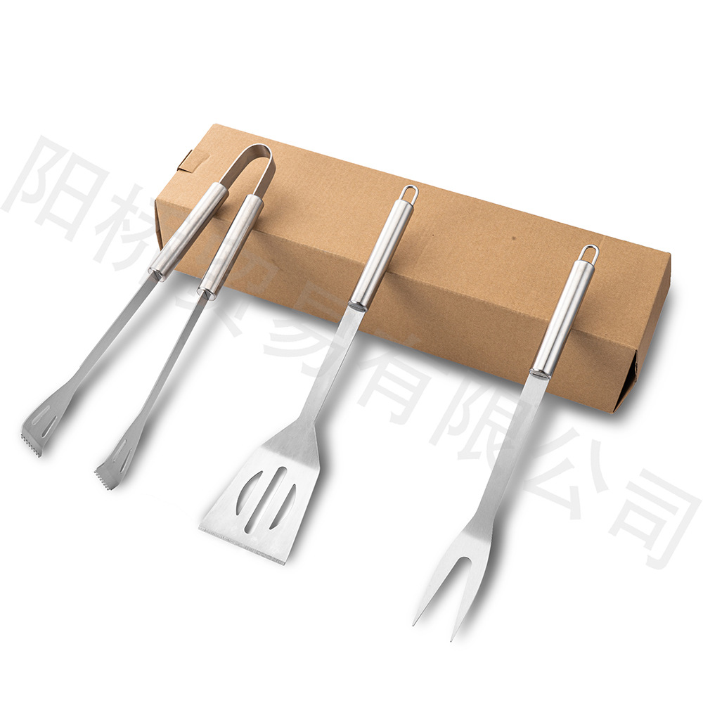 Spot Source Fabricante BBQ Juego de barbacoa de bolsa de tela Oxford Juego de abrazadera de pala de acero inoxidable Juego de asa de tubo redondo para hornear