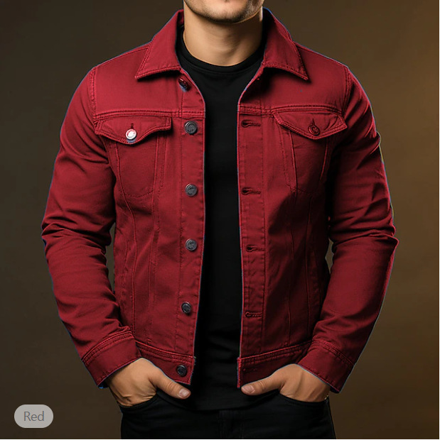 New Men's Casual Jacket for Everyday Wear, Windproof and Warm, Button-Up, Solid Color, Fashionable Streetwear for Autumn and Winter