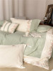 Fresh cotton demi-season elite set, keep warm bedspread, with embroidery, 4 piece set