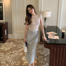 You/错落褶位 绑带设计感半裙~显瘦包臀半身裙子女2025新款