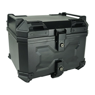 45L X Embossed Abs Plastic Tail Box Double Lock Quick Release Battery Car Trunk Motorcycle Aluminum Alloy Tail Box (Motorcycle trunk) - 45l-double-lock-black-quick-release