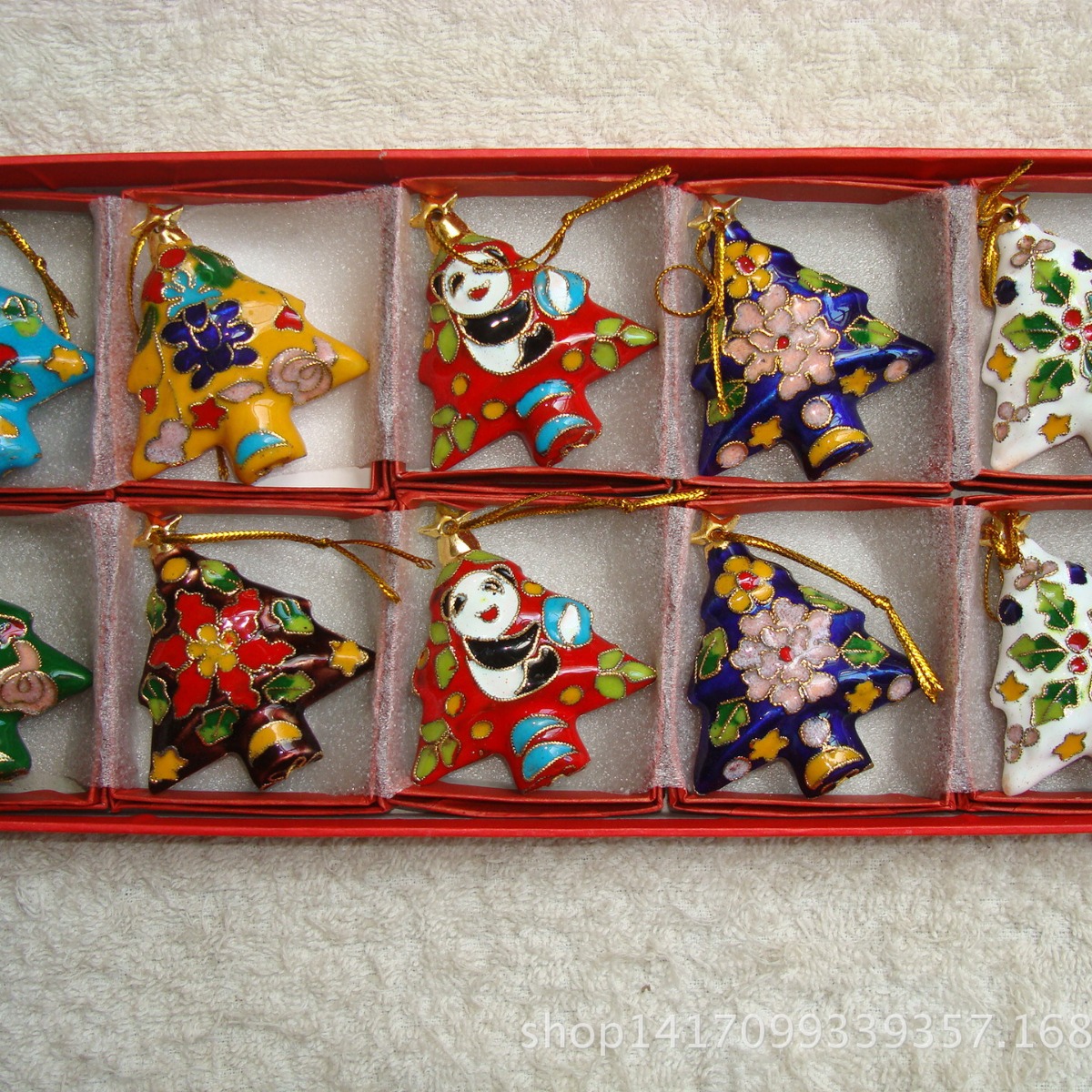 北京景泰蓝工艺品圣诞树礼品传统珐琅铜胎跨境货源挂件厂家直卖