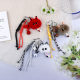 Creative cute fur ball knot rope small bell elements all-match rope key chain decorative chain men's and women's school bag hanging ornaments