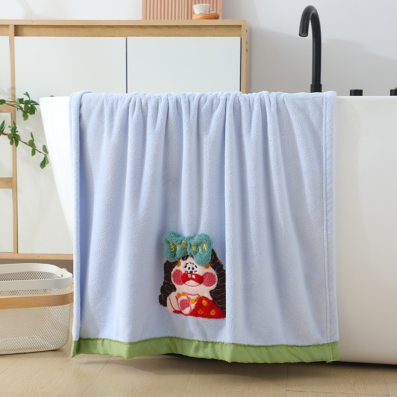 リトルリッチウーマンサスペンダーバススカート新しい刺繍漫画入浴ウェアラブルバスタオル刺繍フェイスタオル包頭ドライヘアタオル|undefined