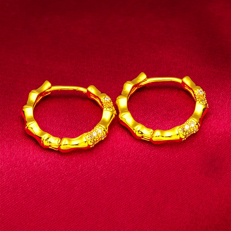 Bijoux unisexes Boucles d'oreilles tendance en or Boucles d'oreilles en diamant Boucles d'oreilles en bambou_voghion.com