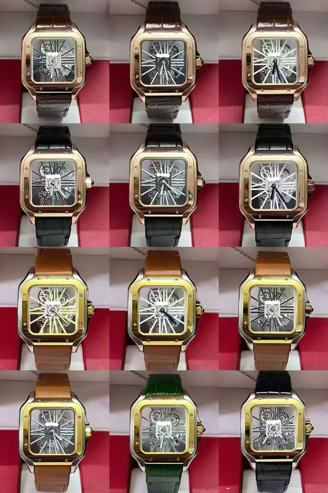 Fábrica transfronteriza af kajiashan dushi relojes de pareja mecánicos totalmente automáticos relojes de acero fino aguja azul a la parrilla comercio exterior al por mayor