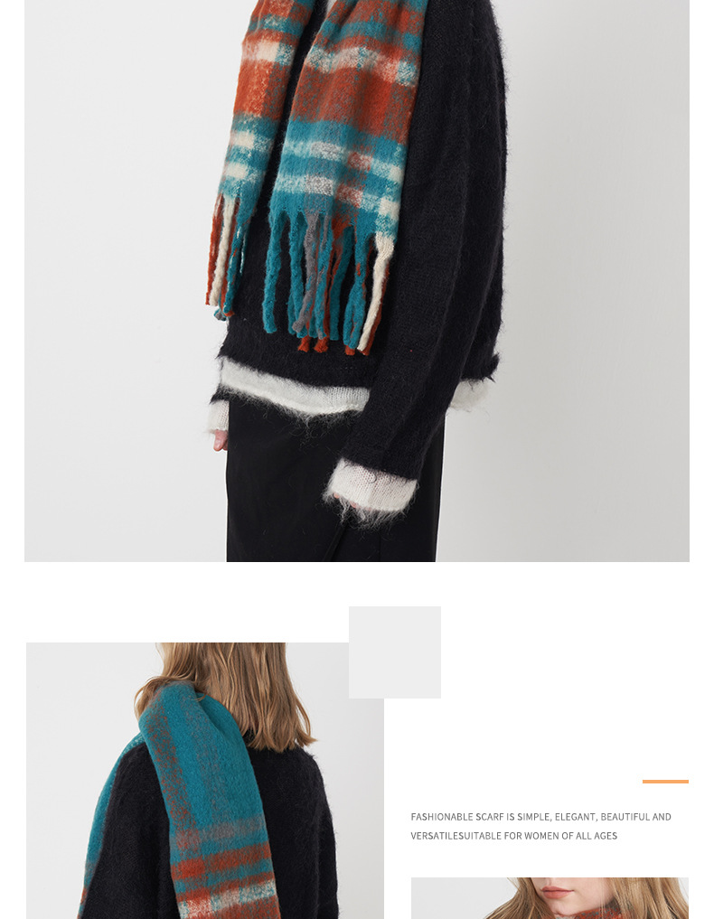 Damen Karoschal Aus Weichem Kunstkaschmir Für Den Winter_voghion.com