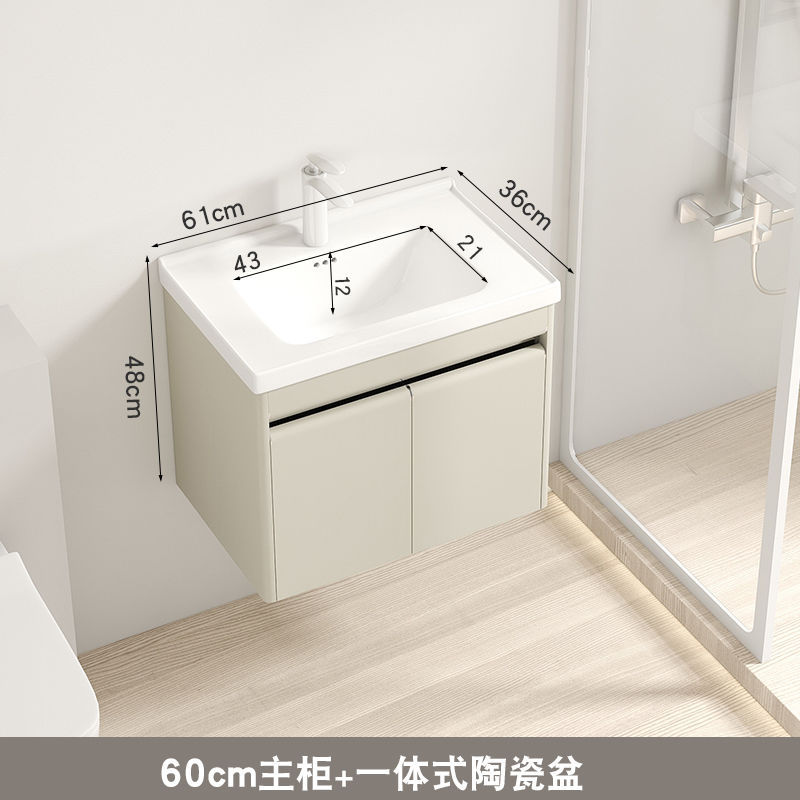 36 amplia crema de acero inoxidable lavabo baño gabinete combinación lavabo cerámica integrado pequeño apartamento Baño