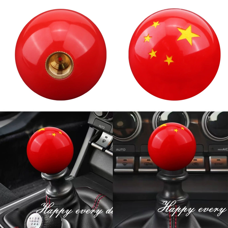 Ручка переключения передач для модификации автомобиля, пятизвездочная ручка переключения передач с красным флагом, персонализированная волнистая головка, головка переключения передач, механическая коробка передач, автоматическая коробка передач, переключение передач