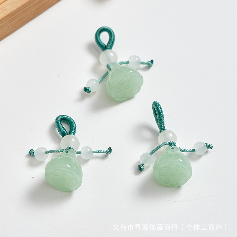 铃兰花琉璃小提溜抖音直播手串挂件吊坠蝴蝶手工编织diy手链配件|undefined