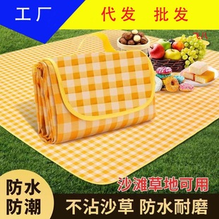 Picnic Mat Moisture-proof Mat Outdoor Picnic Mat Waterproof Thickened Oxford Cloth PE Non-woven Handbag Picnic Cloth