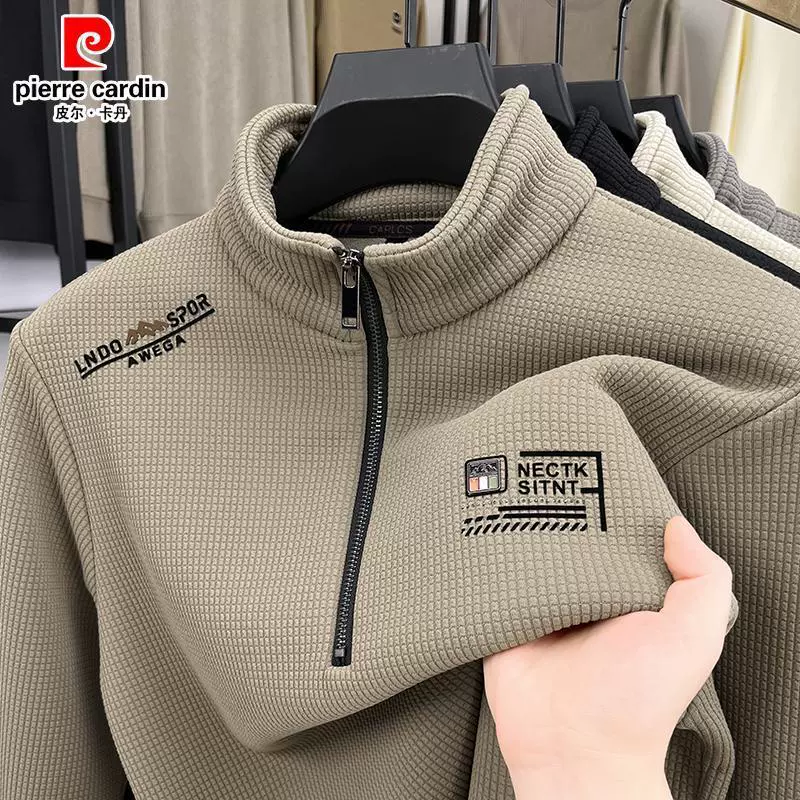 Pilkardan Весенняя и осенняя полузастежка на молнии свитер мужская нижняя рубашка новая повседневная куртка мужская с круглым вырезом
