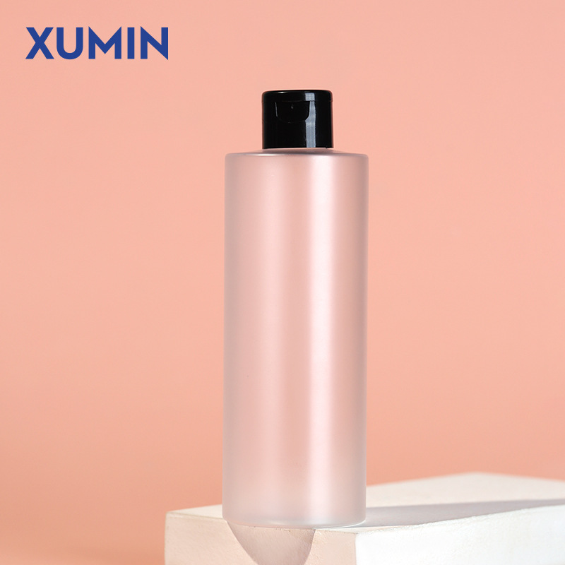 Ashimin 300ml botella de rocío puro PET transparente botella de solapa de mariposa negra/blanca botella cosmética esmerilada botella de tapa negra tonta image 12