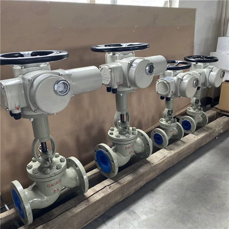 Полностью открытый электрический фланцевый запорный клапан из литой стали, нержавеющая сталь, интеллектуальная регулировка J941H-25C DN65