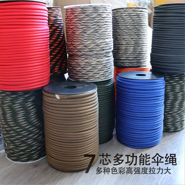 7 Mandrel Umbrella Rope Outdoor Multifunctional Paratroopers Traction Rope Escape Lifesaving Equipment Rope Hand Rope Braided Rope